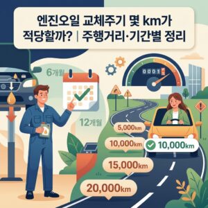 ai thumbnail illustration 엔진오일 교체주기 몇 km가 적당할까｜주행거리·기간별 정리 1786460602